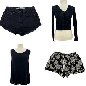 Brandy Melville Shorts and Tops Lot Black One Size
